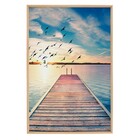 Quadro Paisagem Azul com Vidro 150x100cm Arte Própria