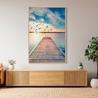 Quadro Paisagem Azul com Vidro 150x100cm Arte Própria