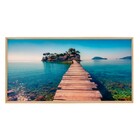 Quadro Paisagem Azul com Vidro 160x80cm Arte Própria