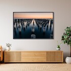 Quadro Paisagem Azul com Vidro 180x120cm Arte Própria