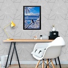 Quadro Paisagem Neve - Passarinho 33x24cm Moldura:madeira Bra