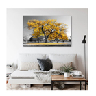 Quadro Paisagens E Natureza Arvore Amarela C/ Moldura Dourada