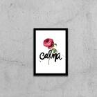 Quadro Palavra Calma 45x34cm - Com Vidro Moldura:madeira Bran