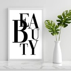 Quadro Palavra Embaralhada Beauty 33x24cm - Com Vidro Moldura