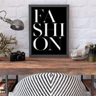 Quadro Palavra Fashion Fundo Preto 33x24cm - Com Vidro Moldur