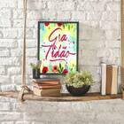 Quadro Palavra Gratidão - Floral 24x18cm Moldura:madeira Bran