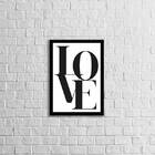 Quadro Palavra Love 45x34cm - Com Vidro Moldura:madeira Preta