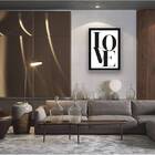 Quadro Palavra Love 45x34cm - Com Vidro Moldura:madeira Preta