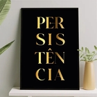 Quadro Palavra Persistência 24x18cm - Com Vidro Moldura:madei