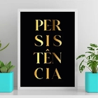 Quadro Palavra Persistência 33x24cm Moldura:madeira Branca