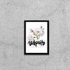 Quadro Palavra Respeito 24x18cm - Com Vidro Moldura:madeira P