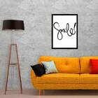 Quadro Palavra Smile 33x24cm - Com Vidro Moldura:madeira Bran