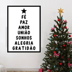 Quadro Palavras De Natal 24x18cm - Com Vidro Moldura:madeira