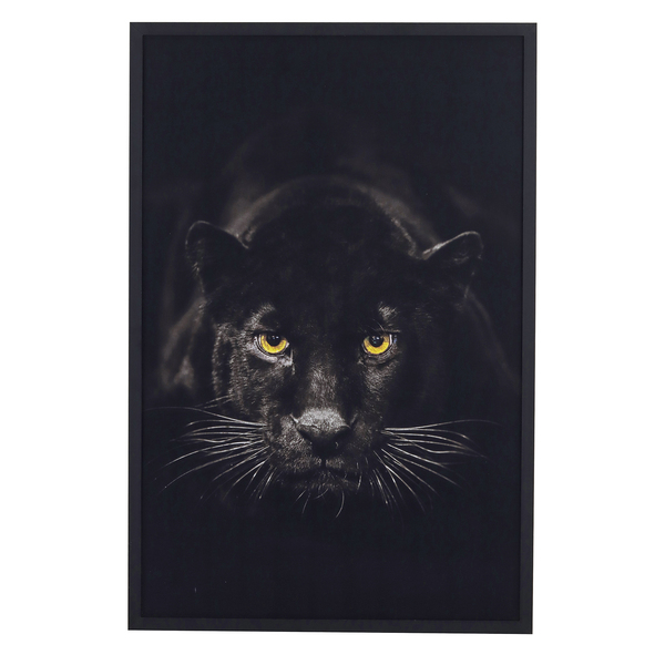 Quadro Panthera Onça Preto 60x90cm Arte Própria
