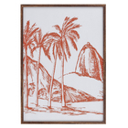 Quadro Pão de Açucar Laranja com Vidro 50x70 Arte Própria