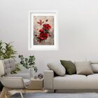 Quadro Papoulas Vermelhas 60x48cm Moldura Preta