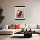 Quadro Papoulas Vermelhas 60x48cm Moldura Preta