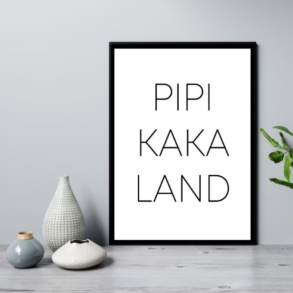 Quadro Para Banheiro Com Frase Divertida 45x34cm Moldura:made