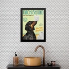 Quadro Para Banheiro Dachshund 33x24cm Moldura:madeira Preta