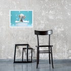 Quadro Para Banheiro Elefantinho - Horizontal 45x34cm Moldura