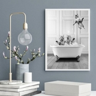 Quadro Para Banheiro Gatinhos Na Banheira 45x34cm - Com Vidro