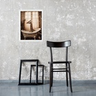 Quadro Para Banheiro Girafa No Banho 45x34cm - Com Vidro Mold