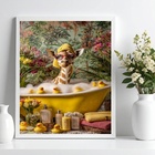 Quadro Para Banheiro Girafa No Banho - Tropical 45x34cm Moldu