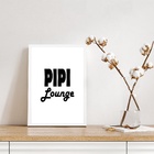 Quadro Para Banheiro - Pipi Lounge 33x24cm Moldura:madeira Pr