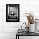 Quadro Para Banheiro Urso Panda Baby 45x34cm Moldura Preta