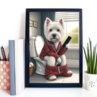 Quadro Para Banheiro West Highland 33x24cm Moldura:madeira Br