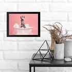 Quadro Para Banheiro Zebrinha - Horizontal 45x34cm Moldura Pr