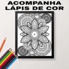 Quadro Para Colorir Mandala Floral 33x24cm Moldura:madeira Br