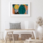 Quadro Para Copa Abstrato Tropical - 60x48cm Moldura:madeira