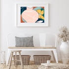 Quadro Para Copa Abstrato Vaso Rosa - 60x48cm Moldura:madeira