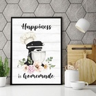 Quadro Para Cozinha - Batedeira Happiness 33x24cm Moldura:mad