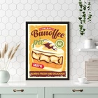 Quadro Para Cozinha Bolo Banoffee 45x34cm Moldura Preta