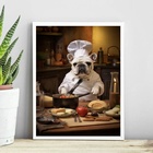 Quadro Para Cozinha Cão Bulldog Francês 45x34cm - Com Vidro M
