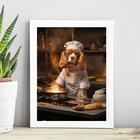 Quadro Para Cozinha Cão Cocker Spaniel's 24x18cm - Com Vidro