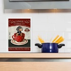 Quadro Para Cozinha Dachshund Cafezinho 33x24cm - Com Vidro M