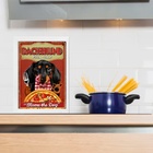 Quadro Para Cozinha Dachshund - Pizza 33x24cm - Com Vidro Mol