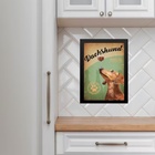 Quadro Para Cozinha Dachshund Taça Vinho 45x34cm - Com Vidro