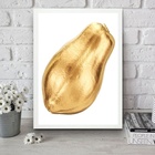 Quadro Para Cozinha Mamão Dourado 45x34cm - Com Vidro Moldura