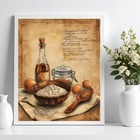 Quadro Para Cozinha Vintage - Ingredientes 24x18cm Moldura Br