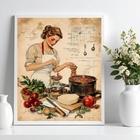 Quadro Para Cozinha Vintage - Pin Up Ingredientes 24x18cm Mol