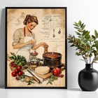Quadro Para Cozinha Vintage - Pin Up Ingredientes 45x34cm Mol