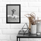 Quadro Para Decorar Banheiro - Girafinha 24x18cm - Com Vidro