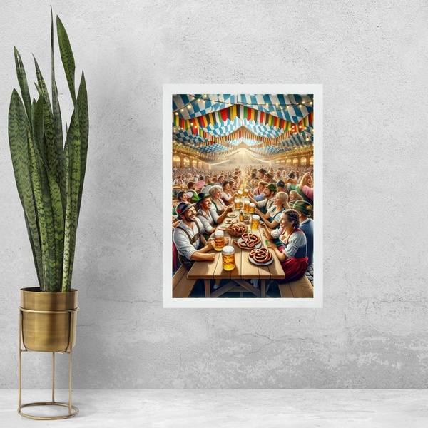 Quadro Para Espaço Gourmet - Oktoberfest 24x18cm - Com Vidro