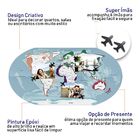 Quadro Para Fotos 6 Ímãs Mapa Mundo Quero Ir