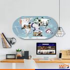 Quadro Para Fotos 6 Ímãs Mapa Mundo Quero Ir