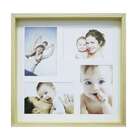 Quadro Para Fotos Wood Natural E Amarelo 30x30cm